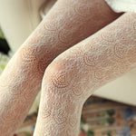 Close-up of patterned tights with a blurred background