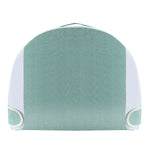 Green and white chair pad on a white background