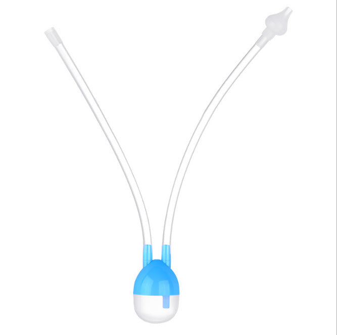 Nasal aspirator with blue nozzle on a white background