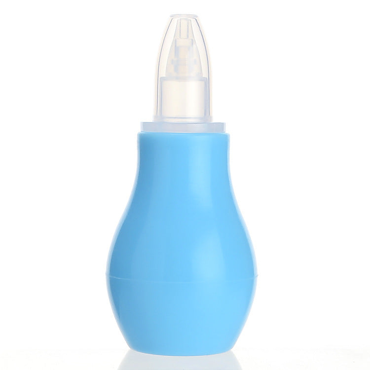 Blue nasal aspirator on a white background
