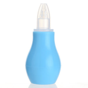 Blue nasal aspirator on a white background
