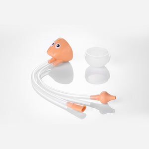 Set of earbud tips with a small orange earbud on a white background