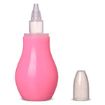 Pink bottle with a clear cap on a white background