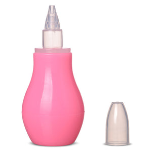 Pink bottle with a clear cap on a white background