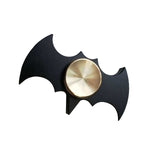 Fidget spinner with bat emblem design on a white background