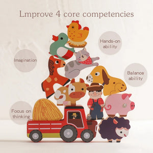 Toy truck with animal figures on a light background, promoting core competencies.