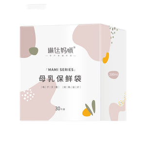 Mami Series breast milk storage bag packaging on a white background
