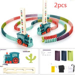 Colorful wooden train set with accessories on a white background