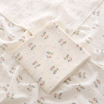 Floral patterned fabric with a quilted texture