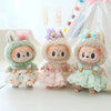 Three cute plush toys with animal-themed costumes on a white background