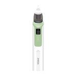 Electronic device with a green top and white body on a white background