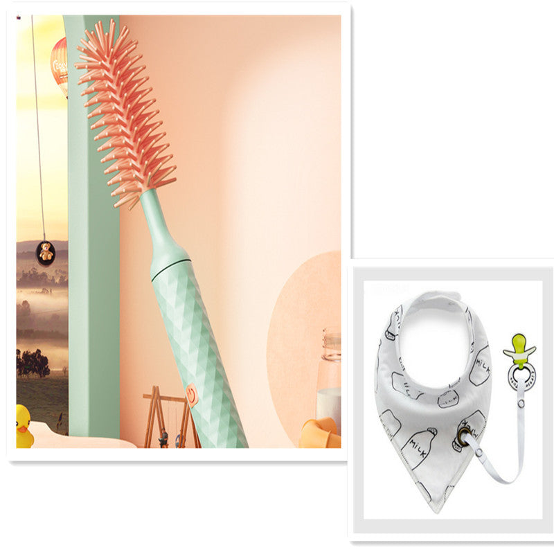Collage of a beach scene with a green vase and a white bandana with designs.