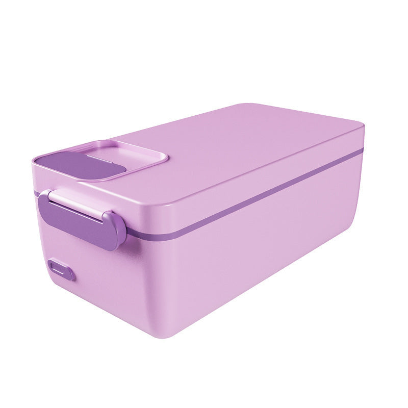 Purple lunch box with a white background