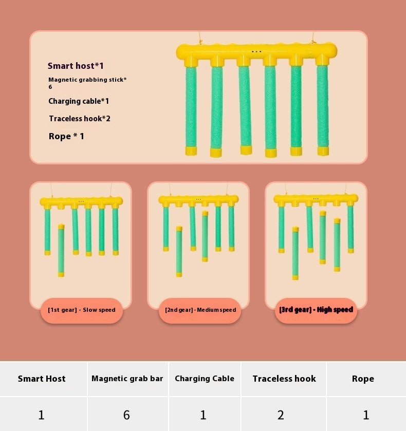Diagram of a climbing setup with components and their quantities on a beige background.