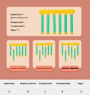 Diagram of a climbing setup with components and their quantities on a beige background.