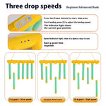 Instructions for using a device with three drop speeds on a white background