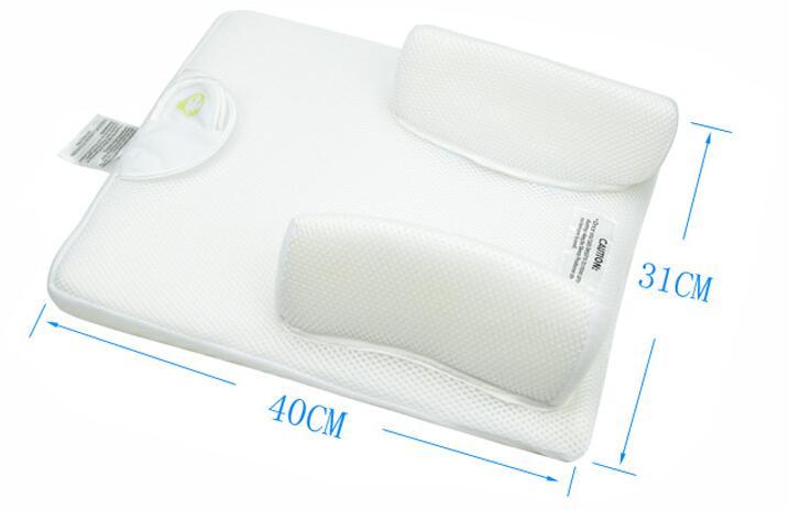 White pillow with measurements on a white background