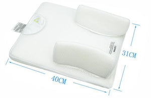 White pillow with measurements on a white background