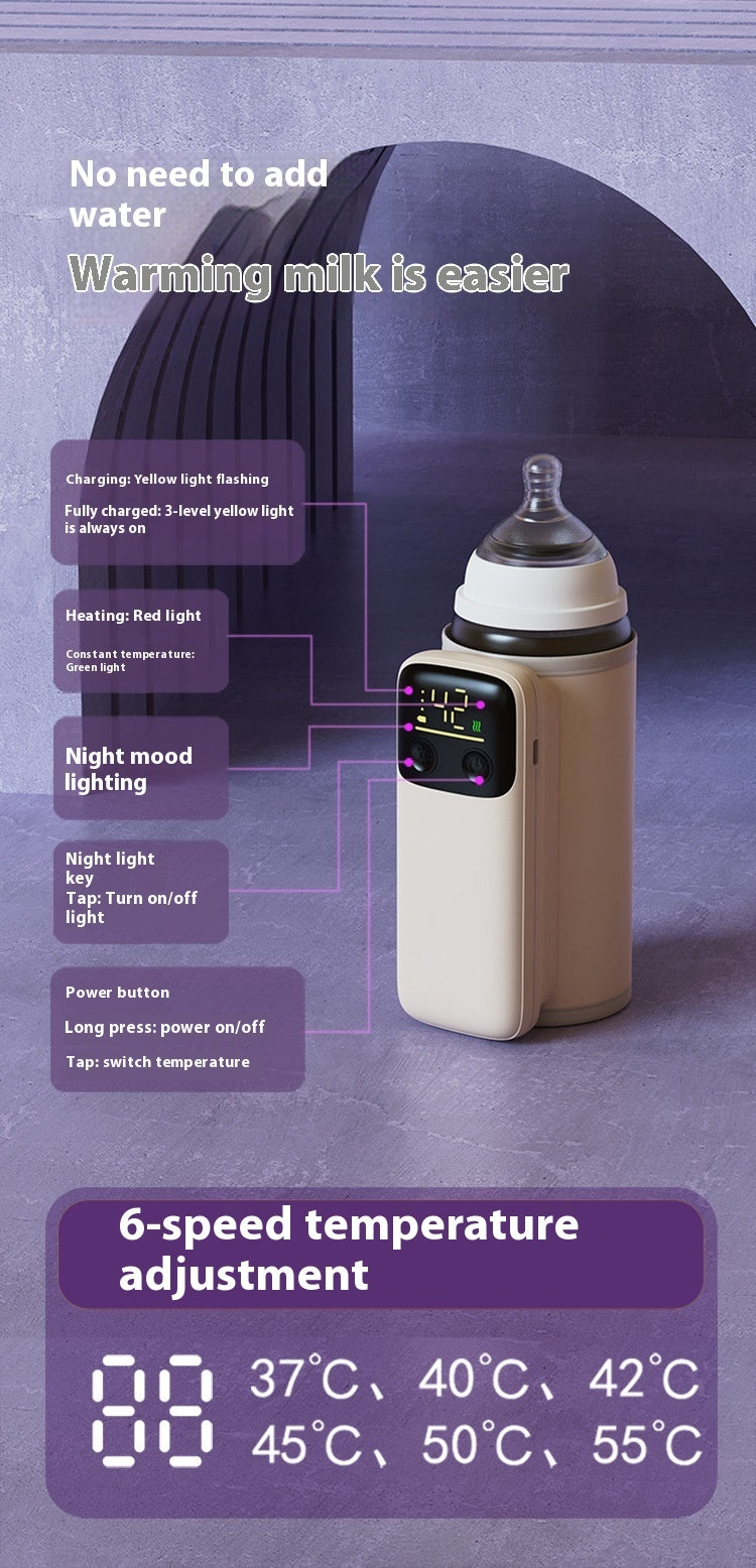 Bottle warmer with digital display on a purple background
