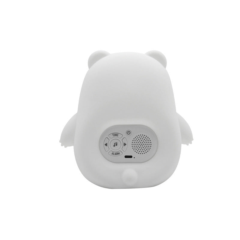 White bear-shaped speaker on a white background