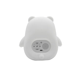 White bear-shaped speaker on a white background