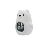 White bear-shaped digital clock on a white background