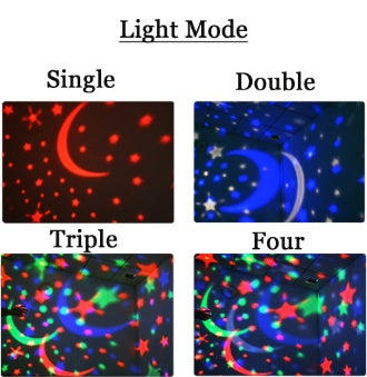 Light mode display with single, double, triple, and four light configurations.
