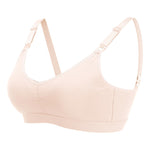Beige bra on a white background