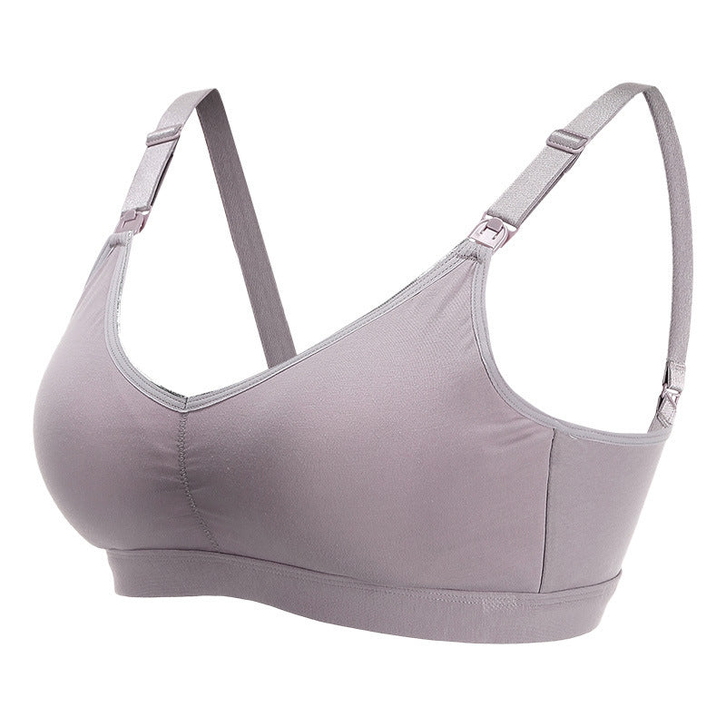 Gray bra on a white background