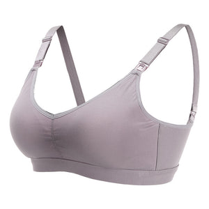 Gray bra on a white background