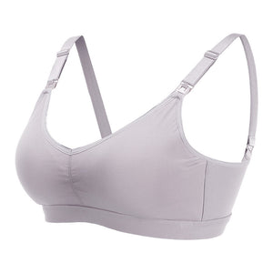 Light gray bra on a white background