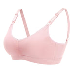 Pink bra on a white background
