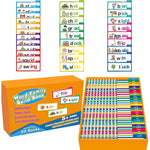 Educational word family building book set with colorful flashcards and packaging.