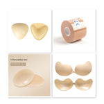 Set of beige adhesive patches with packaging on a white background