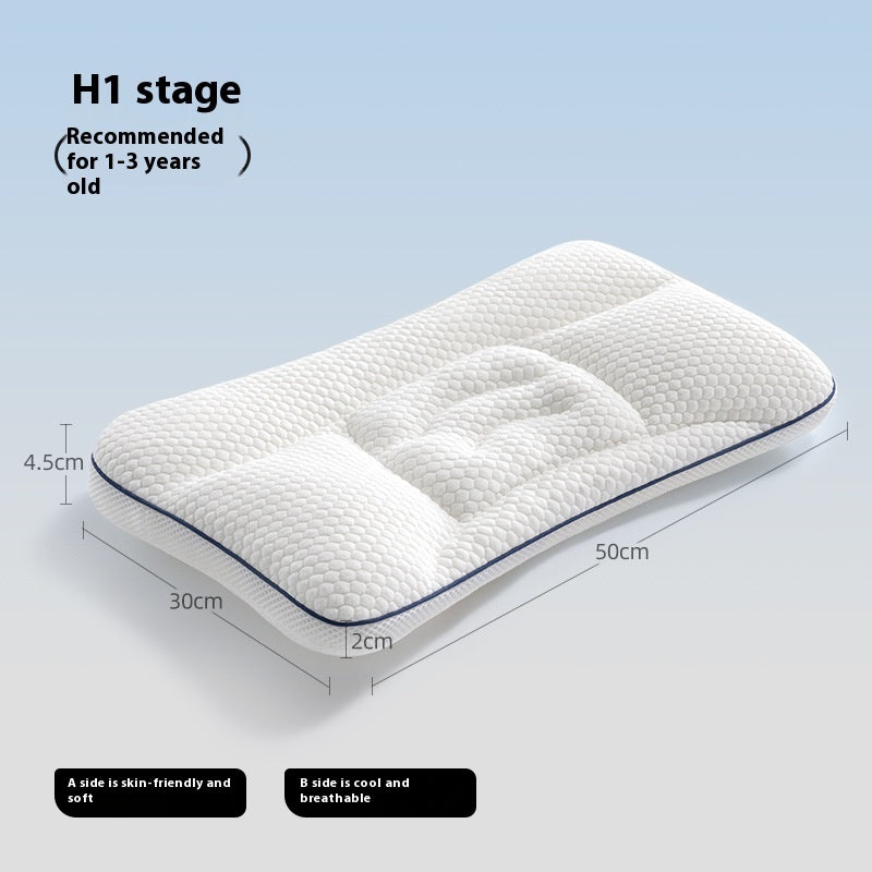 Children's mattress topper with dimensions and recommended age group on a light blue background