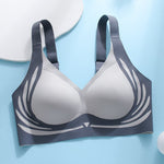 Gray bra on a light blue background