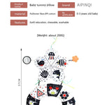 Product parameters of a baby tummy pillow with AIPINQI branding on a white background.